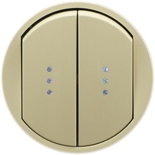 066211 - Лицевая панель для выключателя/переключателя двойного с подсветкой, Легранд Селиан (слоновая кость)